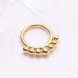 Detail View 1 of Implant Grade Titanium Golden Bali Beads Clicker Hoop Ring