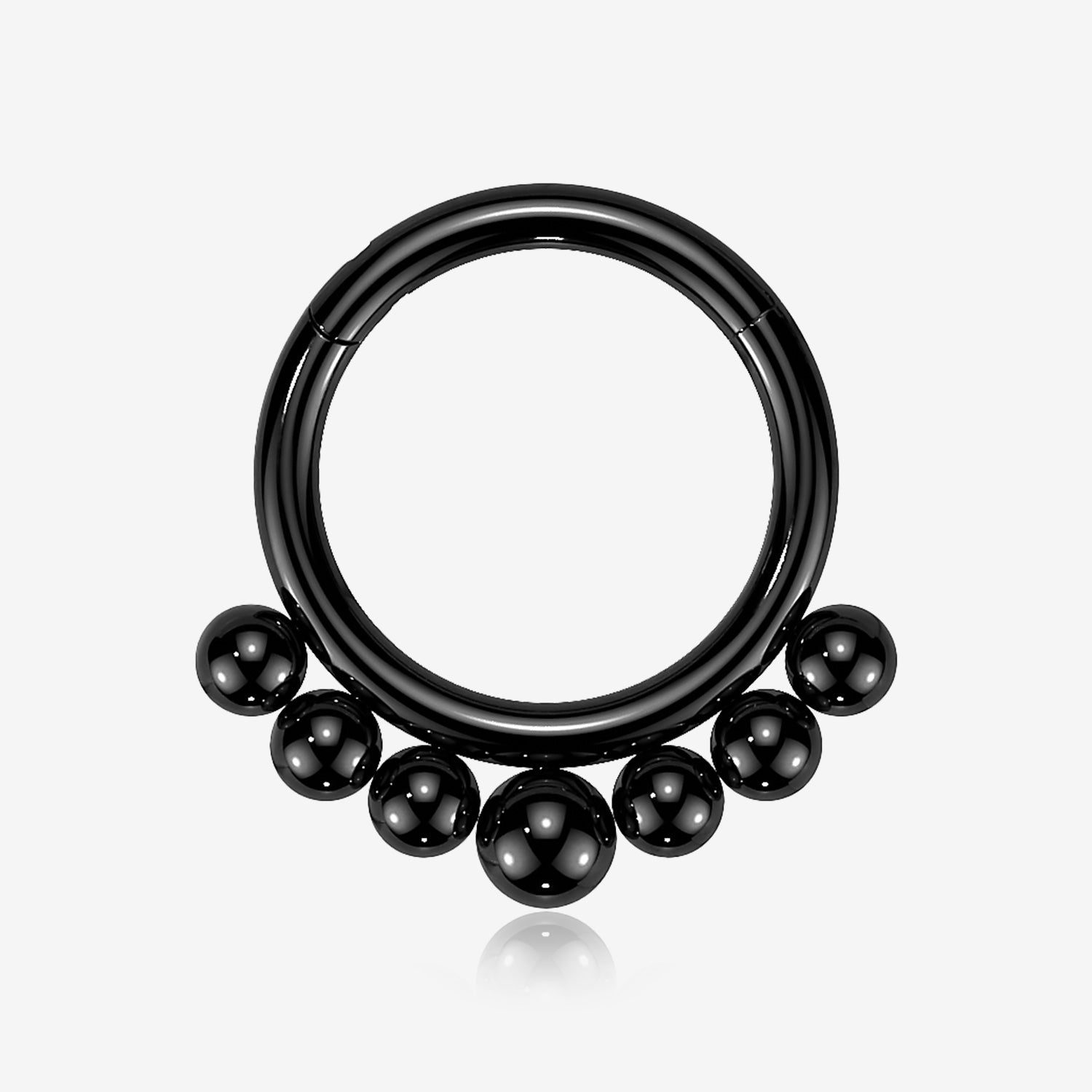 Implant Grade Titanium Blackline Bali Beads Clicker Hoop Ring
