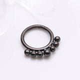 Detail View 1 of Implant Grade Titanium Blackline Bali Beads Clicker Hoop Ring