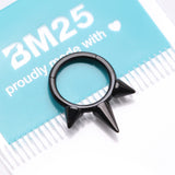 Detail View 3 of Implant Grade Titanium Blackline Bali Studded Spikes Clicker Hoop Ring