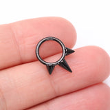 Detail View 2 of Implant Grade Titanium Blackline Bali Studded Spikes Clicker Hoop Ring