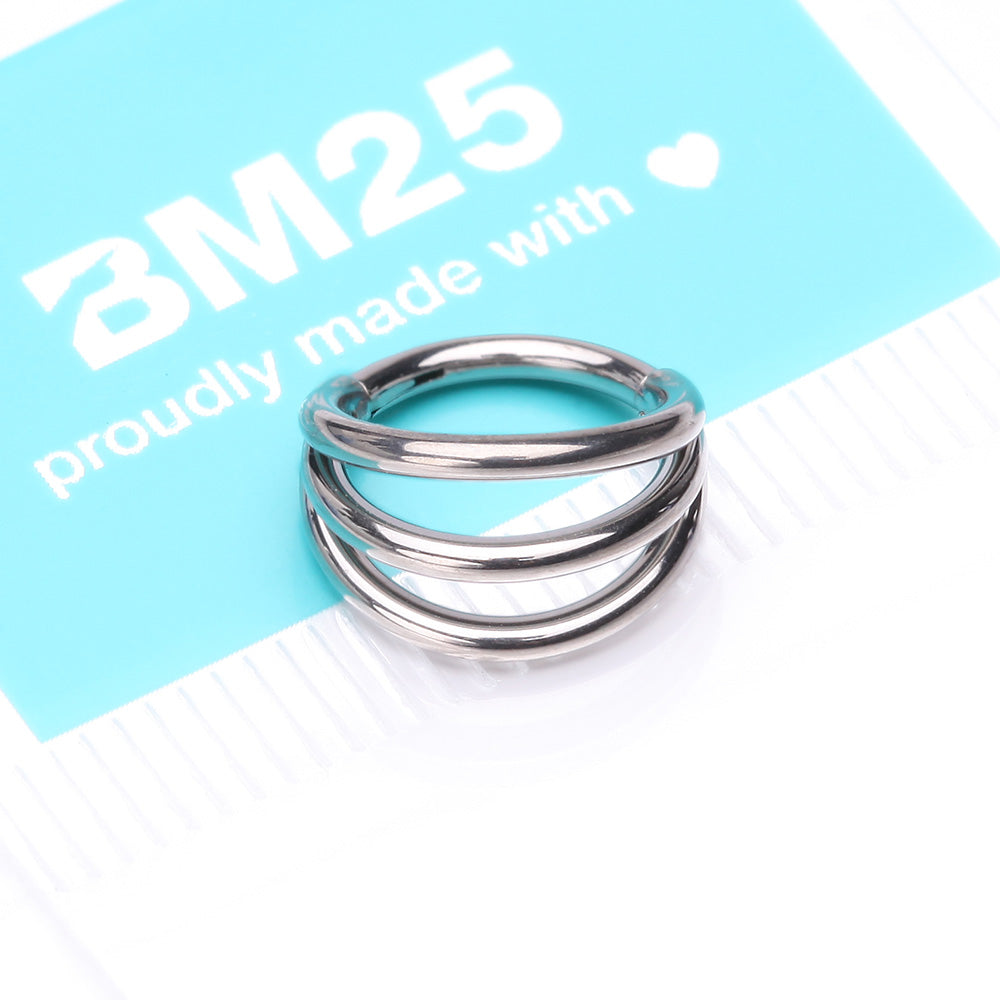 Detail View 4 of Implant Grade Titanium Triple Row Hoops Steel Seamless Clicker Hoop Ring