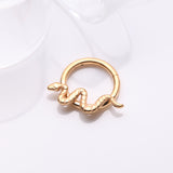 Detail View 1 of Implant Grade Titanium Golden Snake Swiggle Clicker Hoop Ring