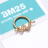 Detail View 3 of Implant Grade Titanium Golden Snake Swiggle Clicker Hoop Ring