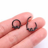 Detail View 2 of Implant Grade Titanium Blackline Snake Swiggle Clicker Hoop Ring