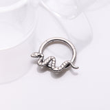 Detail View 1 of Implant Grade Titanium Snake Swiggle Clicker Hoop Ring