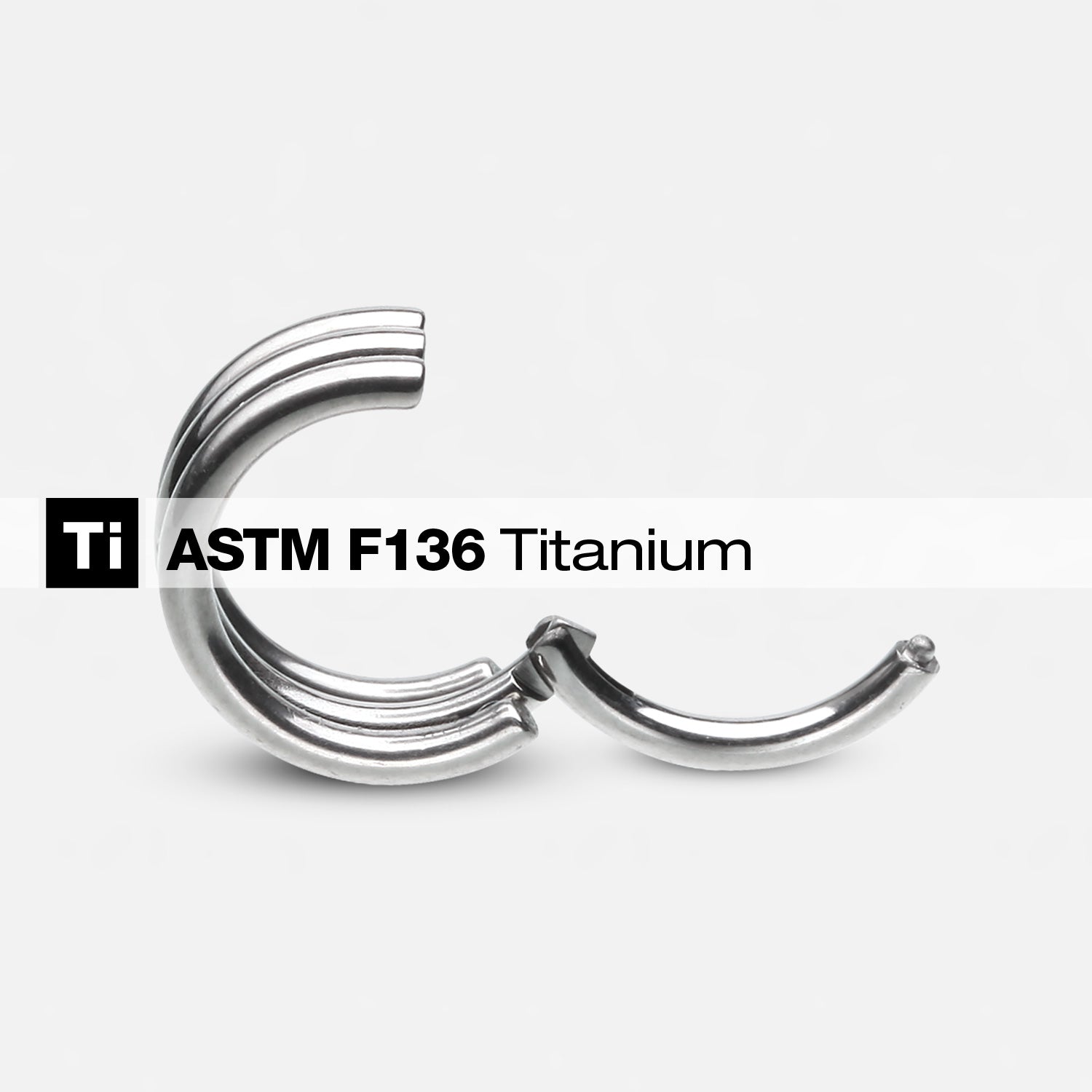 Detail View 1 of Implant Grade Titanium Triple Stack Hinged Segment Clicker Ring