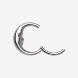 Detail View 1 of Implant Grade Titanium Vintage Crescent Moon Face Clicker Hoop Ring