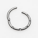 Detail View 1 of Implant Grade Titanium Multi-Gem Seamless Clicker Ring-Clear Gem