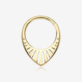 Pure24K Implant Grade Titanium Grand Tiara Teardrop Clicker Hoop Ring