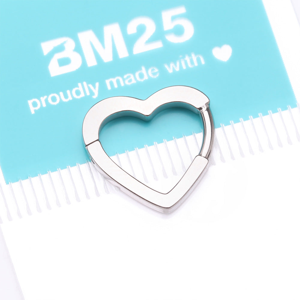 Detail View 4 of Implant Grade Titanium Basic Hollow Heart Clicker Hoop Ring