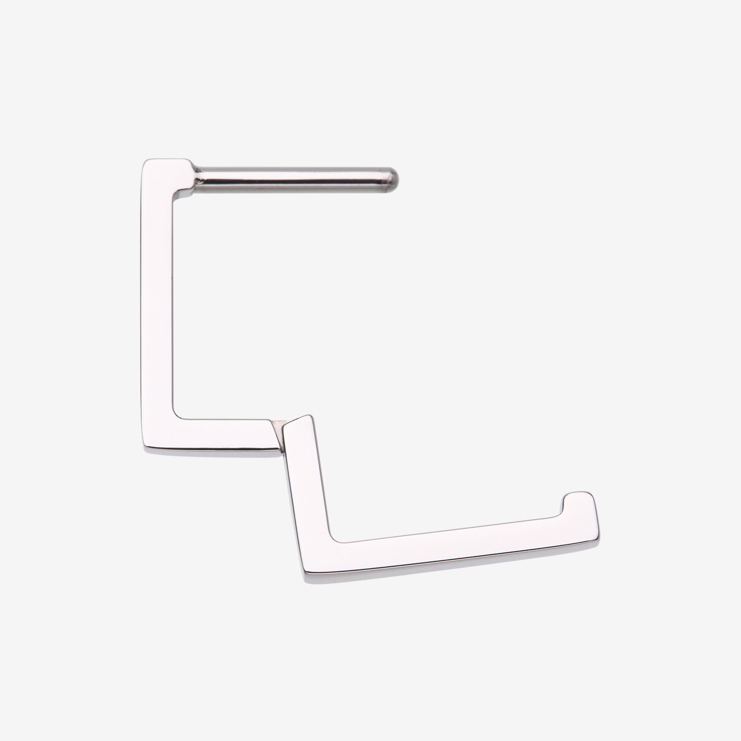 Detail View 1 of Implant Grade Titanium Basic Hollow Square Clicker Hoop Ring