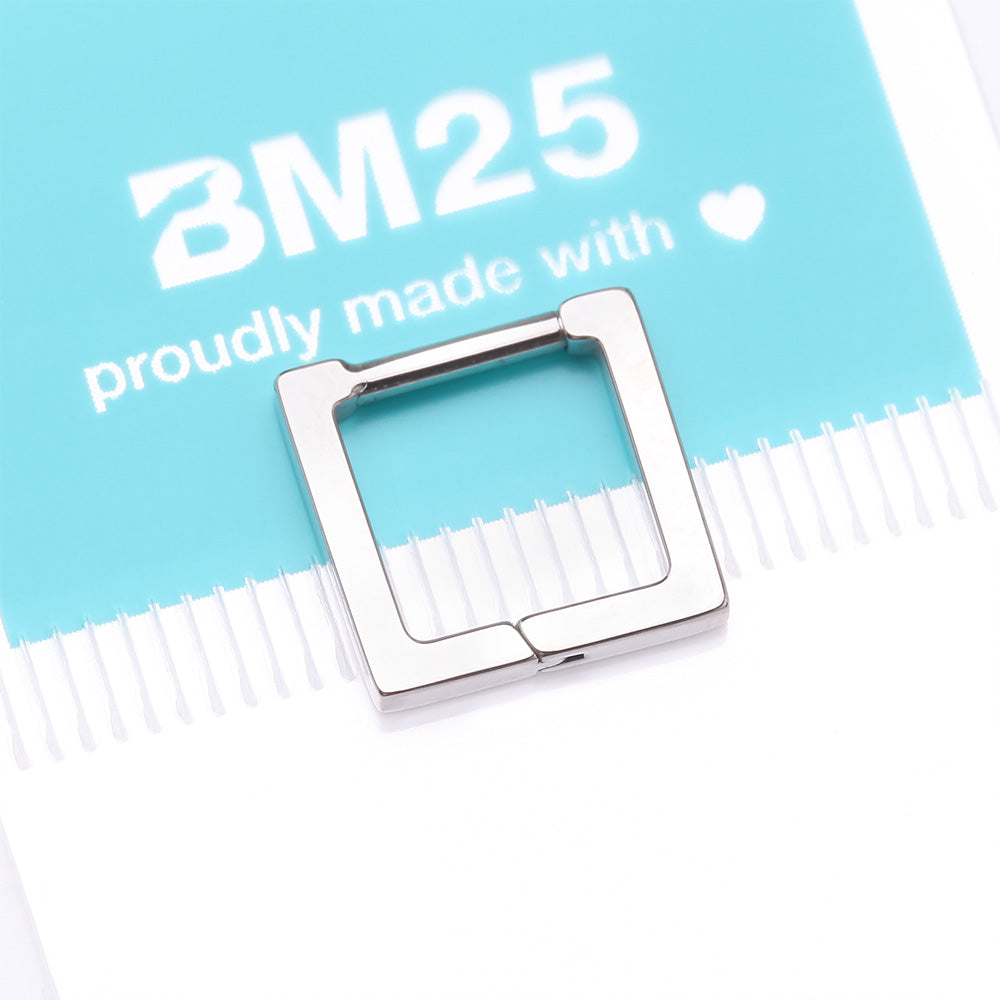 Detail View 4 of Implant Grade Titanium Basic Hollow Square Clicker Hoop Ring