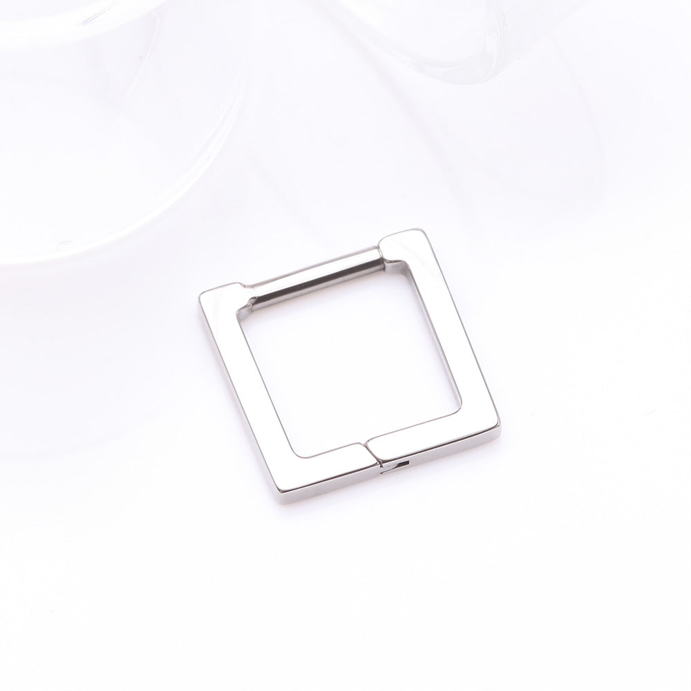 Detail View 2 of Implant Grade Titanium Basic Hollow Square Clicker Hoop Ring