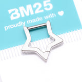 Detail View 4 of Implant Grade Titanium Basic Hollow Star Clicker Hoop Ring