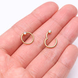 Detail View 3 of Pure24K Implant Grade Titanium Front Gem Ball CBR Style Seamless Clicker Hoop Ring-Clear Gem