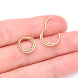 Detail View 3 of Pure24K Implant Grade Titanium Double Crossing Layer Sparkle Clicker Hoop Ring-Clear Gem