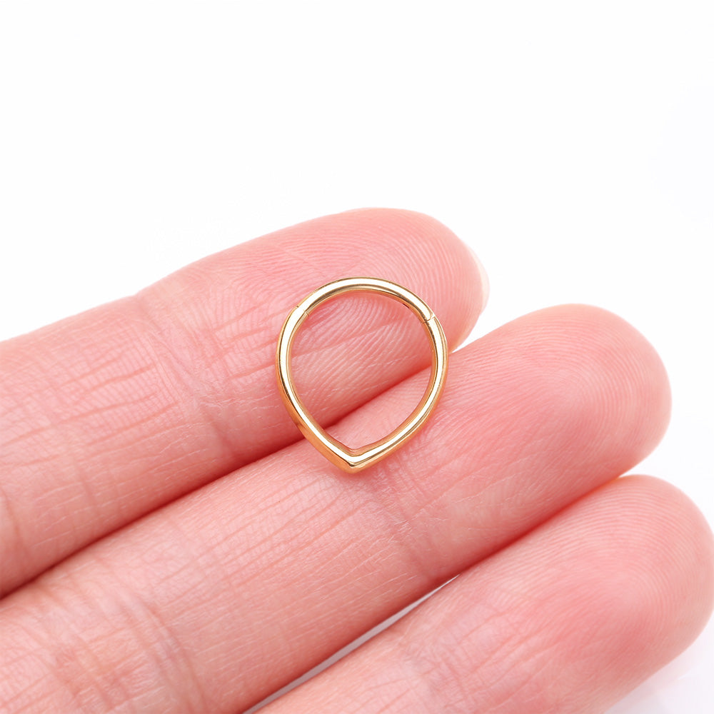 Detail View 3 of Pure24K Implant Grade Titanium Classic Teardrop Clicker Hoop Ring