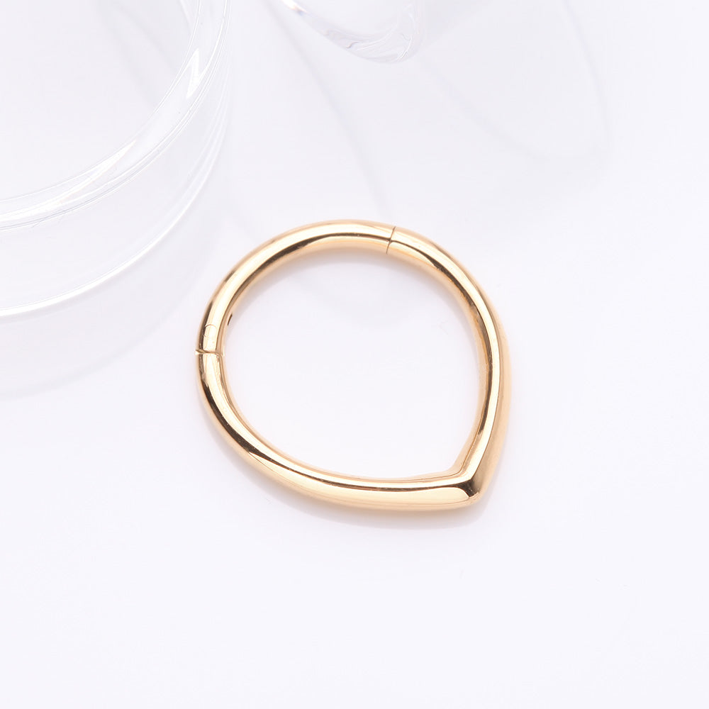 Detail View 2 of Pure24K Implant Grade Titanium Classic Teardrop Clicker Hoop Ring