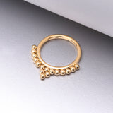 Detail View 1 of Pure24K Implant Grade Titanium Bali Beaded Seamless Clicker Hoop Ring