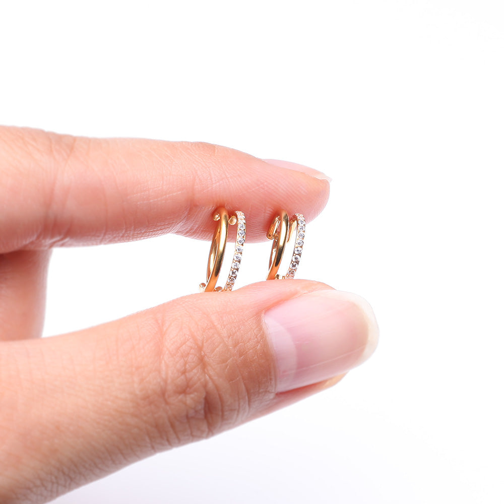 Detail View 3 of Pure24K Implant Grade Titanium Double Hoop Single Lined Sparkle Seamless Clicker Hoop Ring