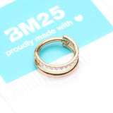 Detail View 4 of Pure24K Implant Grade Titanium Double Hoop Single Lined Sparkle Seamless Clicker Hoop Ring