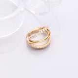 Detail View 1 of Pure24K Implant Grade Titanium Triple Loop Sparkle Clicker Hoop Ring-Clear Gem