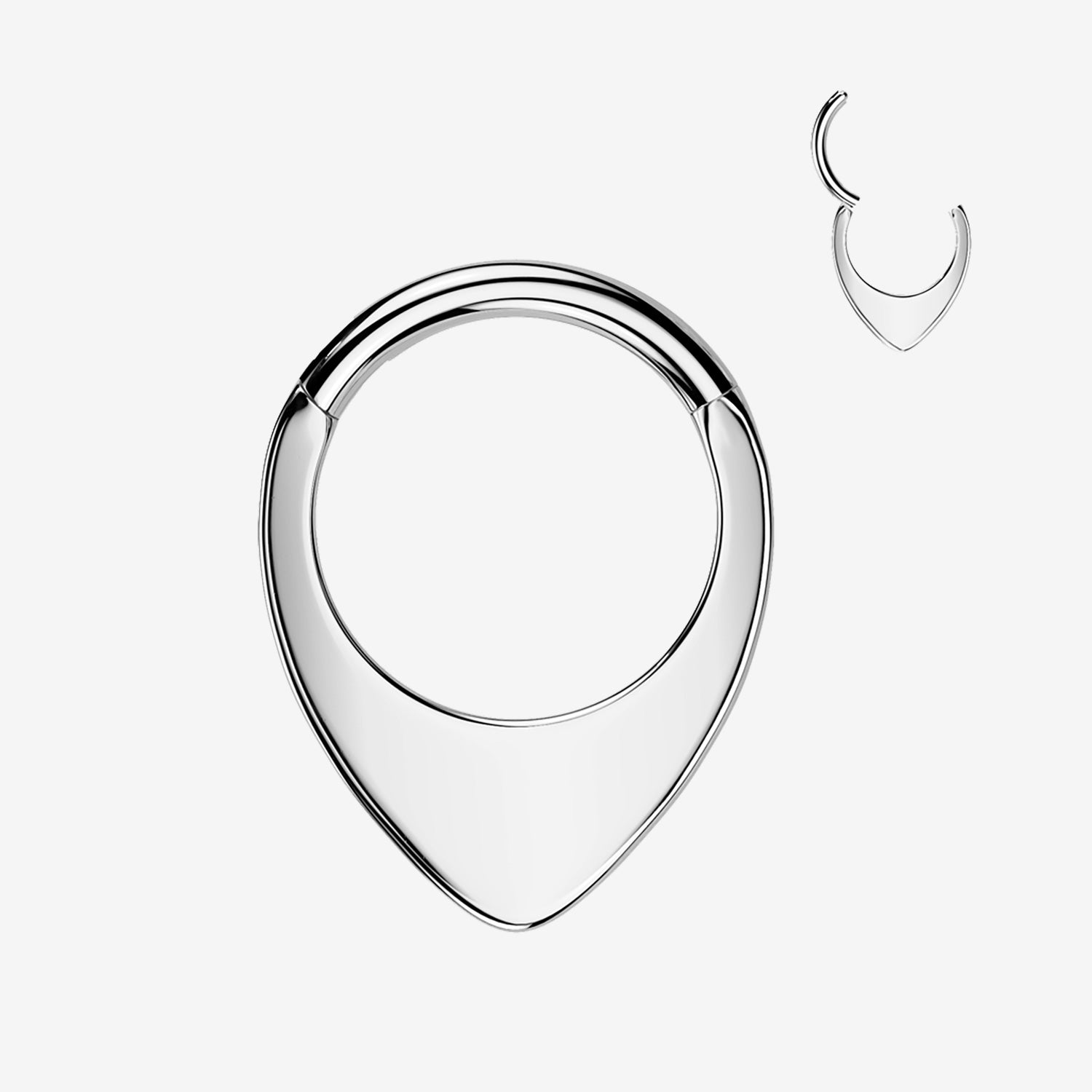 Implant Grade Titanium Flat Teardrop Chevron Clicker Hoop Ring