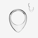 Implant Grade Titanium Flat Teardrop Chevron Clicker Hoop Ring
