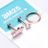 Detail View 2 of 3 Pcs of Assorted Titanium Rose Gold Brilliant Marquise Stud & Clicker Package