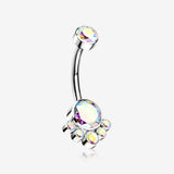 Implant Grade Titanium Royal Bali Sparkle Internally Threaded Belly Button Ring