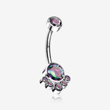 Implant Grade Titanium Royal Bali Sparkle Internally Threaded Belly Button Ring