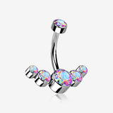 Implant Grade Titanium Journey Curve Sparkle Internally Threaded Belly Button Ring