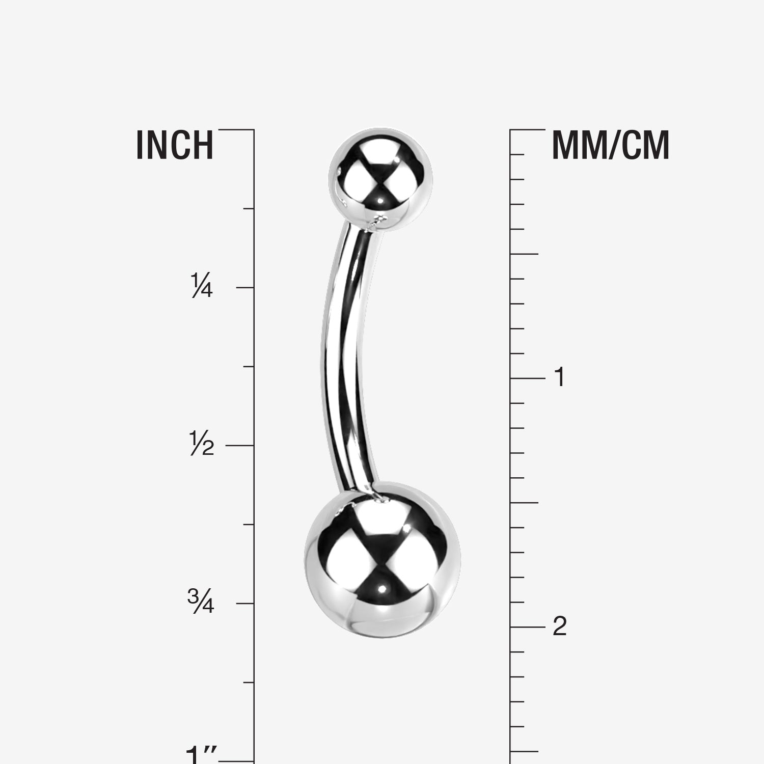Detail View 1 of Implant Grade Titanium Internally Threaded Basic Belly Button Ring