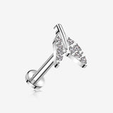 Implant Grade Titanium Vintage Tail Sparkle Internally Threaded Labret