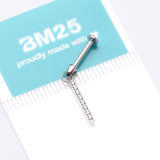 Detail View 4 of Implant Grade Titanium Sparkle Bar Dangle Internally Threaded Labret-Clear Gem