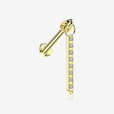 Implant Grade Titanium Golden Sparkle Bar Dangle Internally Threaded Labret