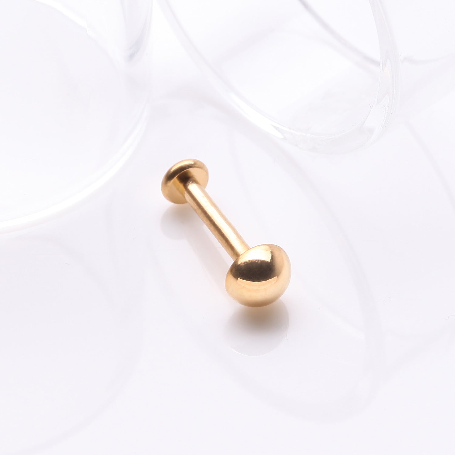 Detail View 1 of Implant Grade Titanium Golden Internally Threaded Dome Top Labret