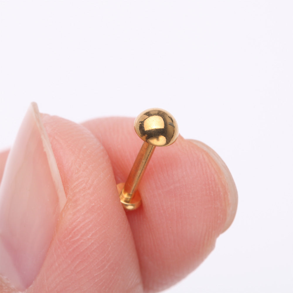 Detail View 2 of Implant Grade Titanium Golden Internally Threaded Dome Top Labret