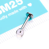 Detail View 4 of Implant Grade Titanium Pink Opalite Stone Ball Claw Prong Internally Threaded Flat Back Labret