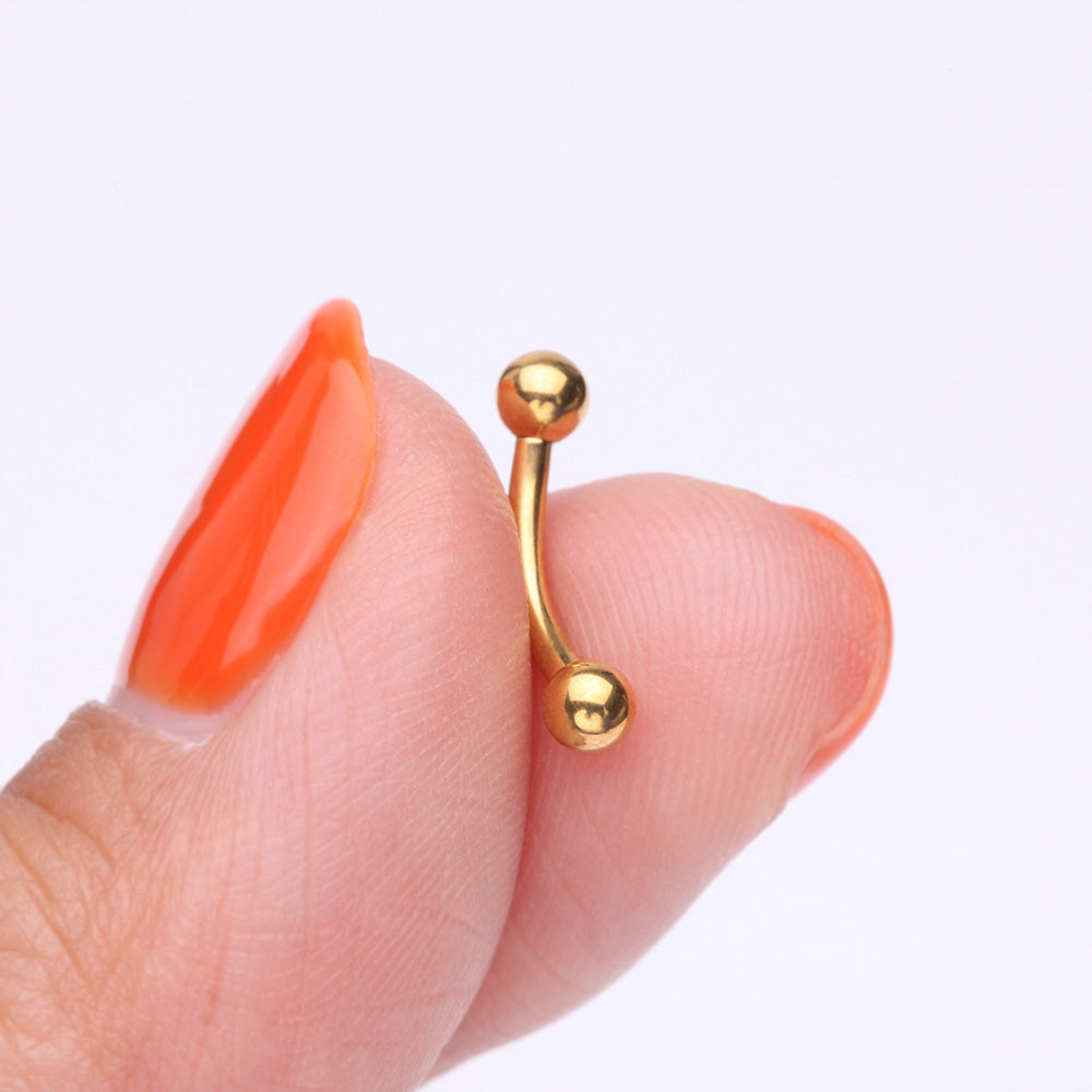 Detail View 2 of Pure24K Implant Grade Titanium Internally Threaded Basic Curved Barbell