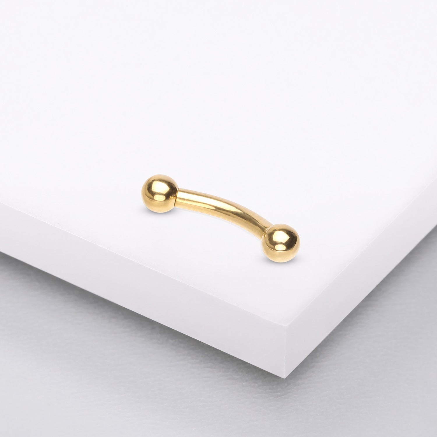 Detail View 1 of Pure24K Implant Grade Titanium Internally Threaded Basic Curved Barbell