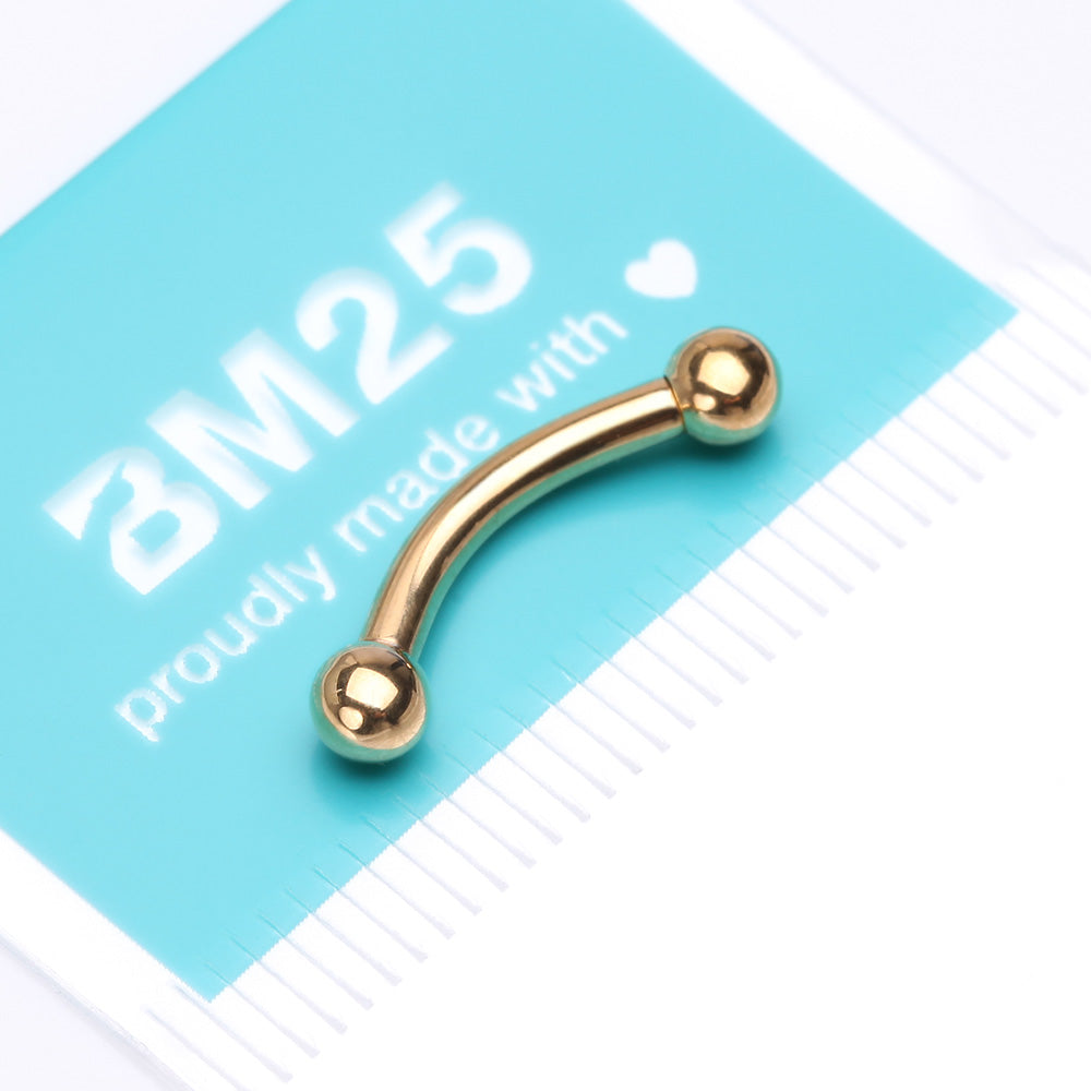 Detail View 4 of Pure24K Implant Grade Titanium Internally Threaded Basic Curved Barbell