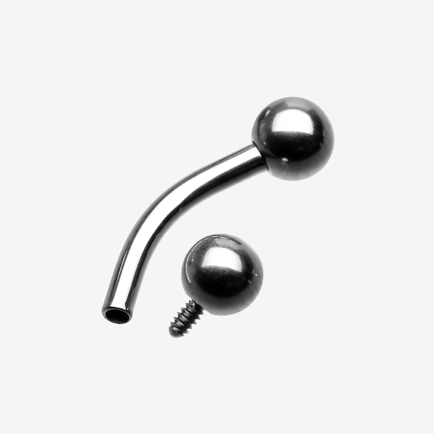 Detail View 1 of Implant Grade Titanium Internally Threaded Curved Barbell