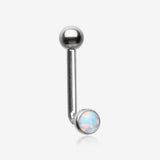 Implant Titanium Fire Opal Sparkle Internally Threaded VCH Bent Barbell