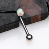 Detail View 1 of Implant Titanium Fire Opal Sparkle Internally Threaded VCH Bent Barbell-White