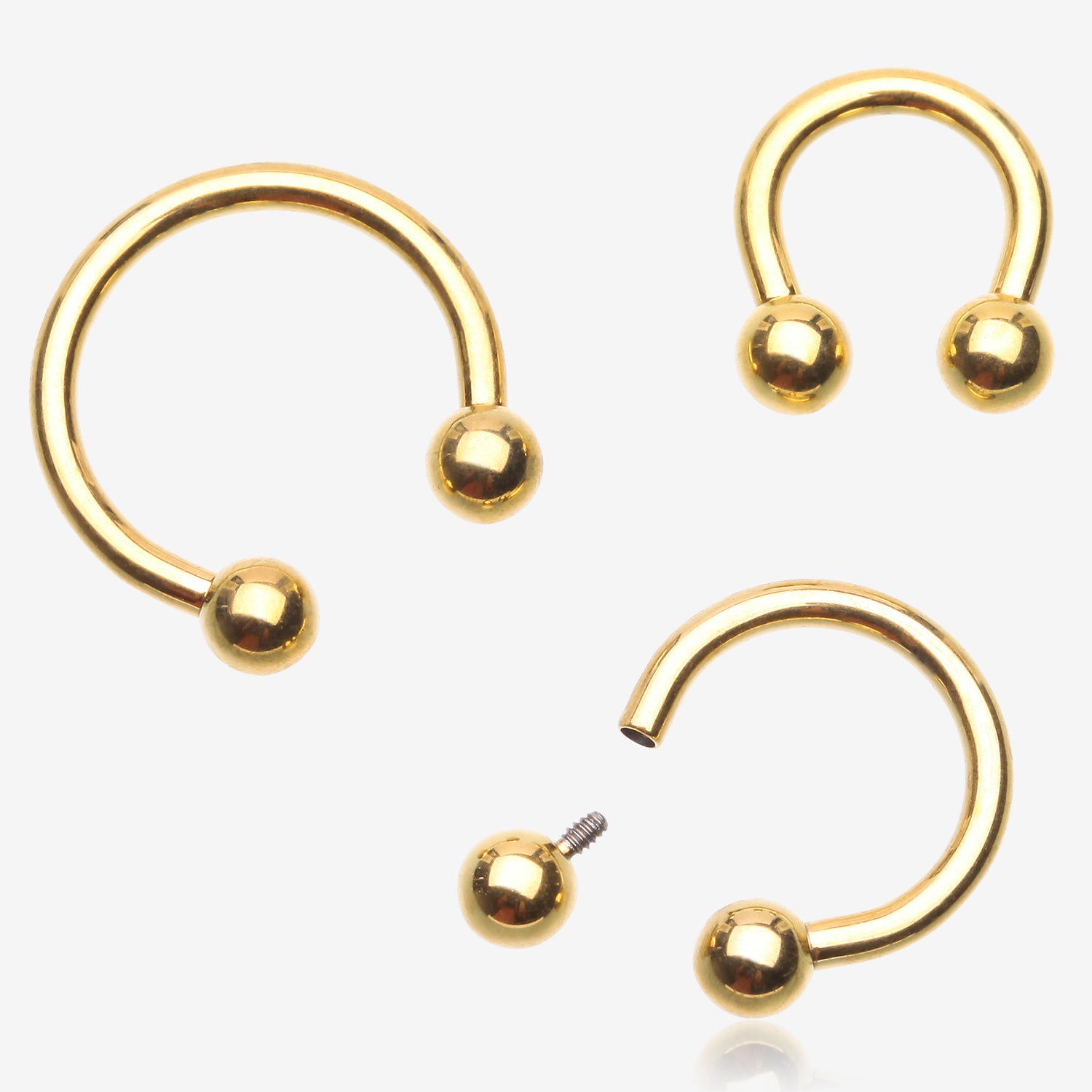 Pure24K Implant Grade Titanium Internally Threaded Horseshoe Barbell