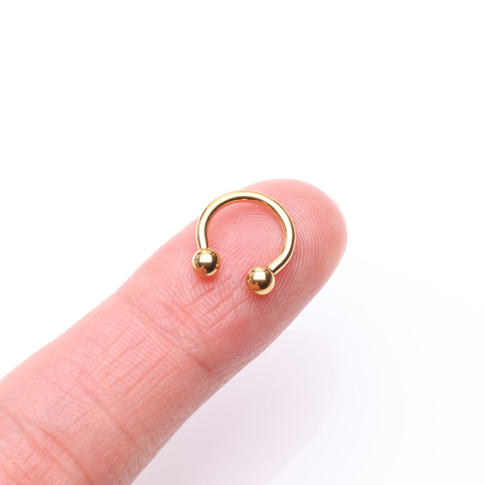 Detail View 2 of Pure24K Implant Grade Titanium Internally Threaded Horseshoe Barbell