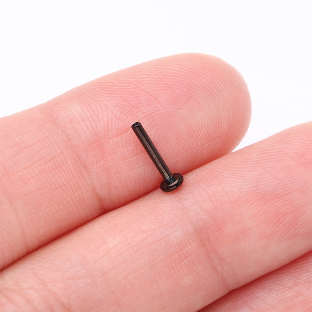 Detail View 2 of Implant Grade Titanium Blackline Internally Threaded Labret Stud Bar Part