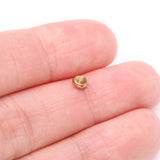 Detail View 3 of Implant Grade Titanium Golden Internally Threaded Bezel Set Round Fire Opal Part-White Opal